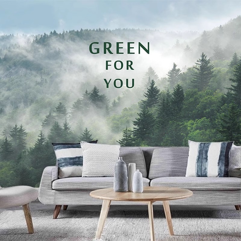 Home Improvement Background - Niestandardowa fototapeta Misty Forest Tapeta do