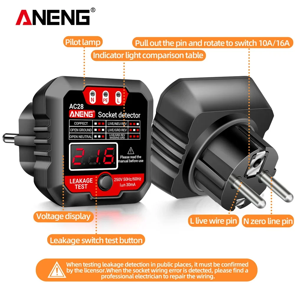 ANENG AC27/AC28 Cyfrowy Tester – Circuit Breaker Finder recenzja i cena